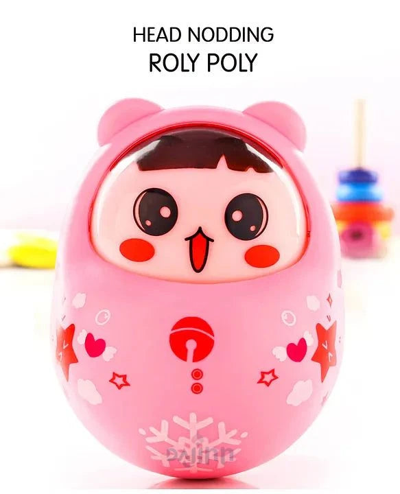 DaJinn Head Nodding Push and Shake Orange Roly Poly| Wobbling Bell Sounds For 8 Months+| Child Safe Material| Gifting Toy| BIS Certified