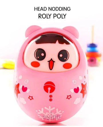 DaJinn Head Nodding Push and Shake Orange Roly Poly| Wobbling Bell Sounds For 8 Months+| Child Safe Material| Gifting Toy| BIS Certified