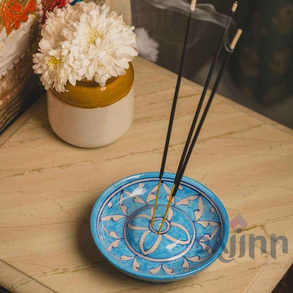 Blue Pottery Agarbatti Stand - Blue