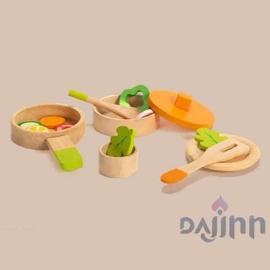 DaJinn Wooden Kitchen Set - Cooking Set For Lil Chefs (3+ Years)