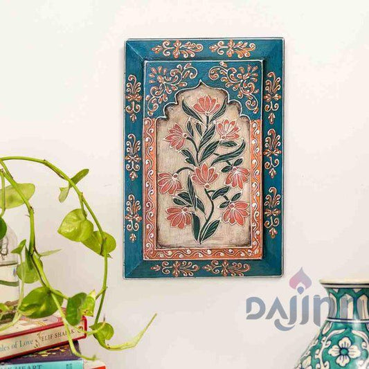 Turquoise Handpainted Wooden Wall Frame