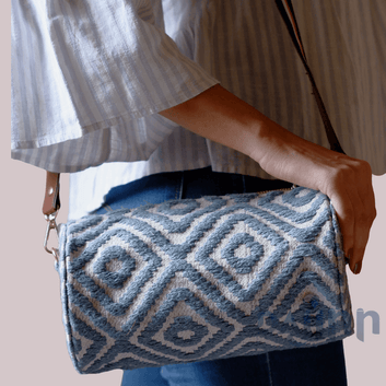 Dajinn Powder Blue Barrel Sling Bag