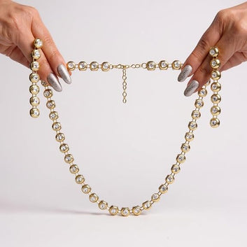 Dajinn Aarambha “Sumanjali” Anti-Tarnish Gold Necklace & Earrings Set – Lightweight Daily-to-Occasion Jewelry Elegance