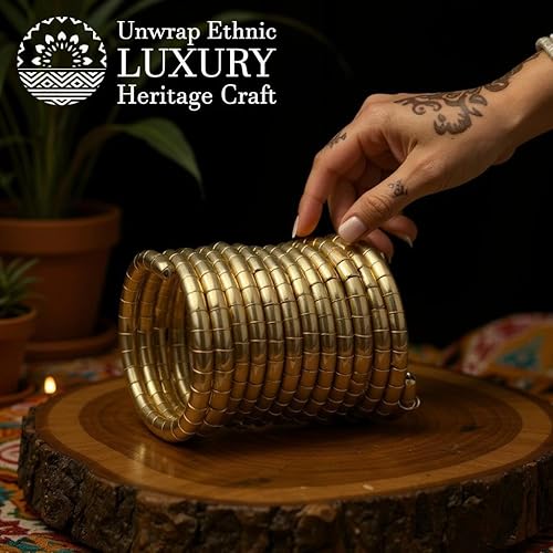 Dajinn Eternal Grace Traditional Brass Bangles Set for Women & Girls, Ethnic Party and Wedding Jewellery For Women