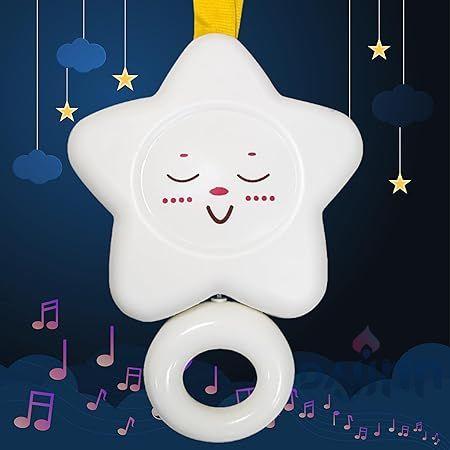 DaJinn Plastic Star Shaped Hanging Cot Rattle for Infants Melodious Sound Rattle Toys for 0-3 Months Newborn Toys,Baby Toys 0-6 Months,Infant Toys 0 3 6 12 Months,White