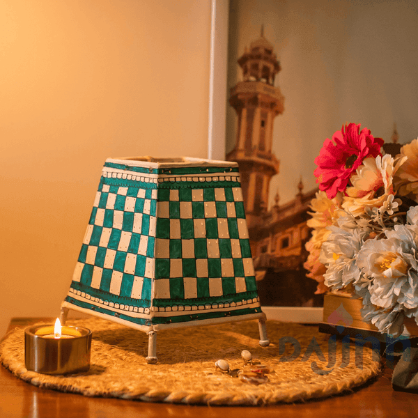 Checkers Leather Lamp