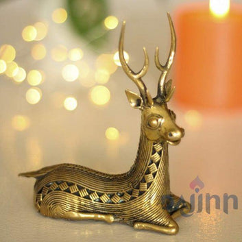 Atrangi Deer Pair - Standing & Sitting - Dhokra Table Decor