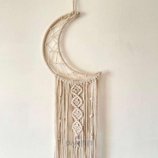 Macrame Moon Dreamcatcher Wall Hanging