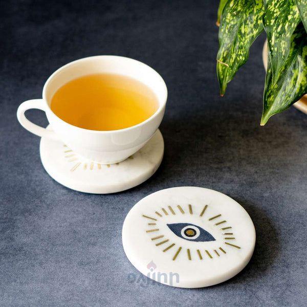 Evil Eye Marble Coaster (Set Of 2)