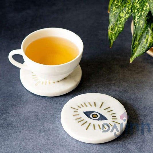 Evil Eye Marble Coaster (Set Of 2)