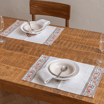 Daffodil Block Print Table Mat (Set of 2)
