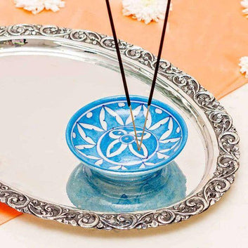 Blue Pottery Agarbatti Stand - Blue