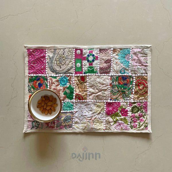 White Patchwork Table Mats (Set of 2)