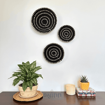 Midnight Swirls Sabai Wall Basket (Set of 3)