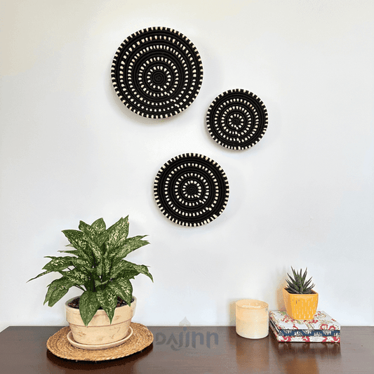 Midnight Swirls Sabai Wall Basket (Set of 3)