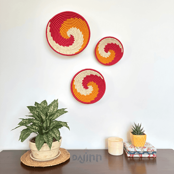 Sherbet Wave Sabai Wall Basket (Set of 3)