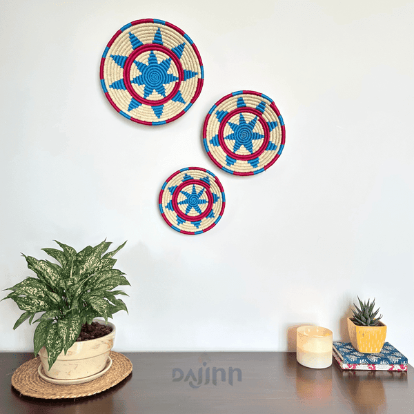 Turquoise Bloom Sabai Wall Basket (Set of 3)