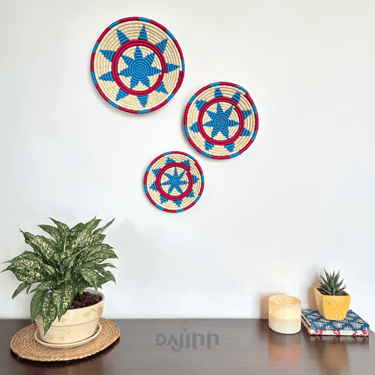 Turquoise Bloom Sabai Wall Basket (Set of 3)