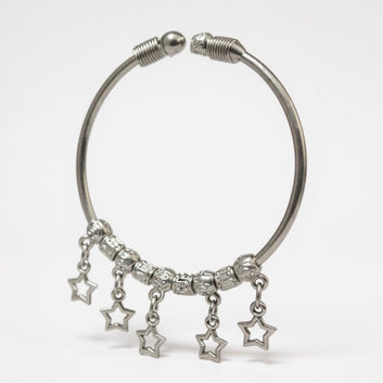 Dajinn Aarzoo Collection Oxidized Brass Elegant Finish Bracelet for Women & Girls | Traditional Ethnic Indian Charm Kada with Danglers | Adjustable Antique Style Jewellery (Starlit Kada)