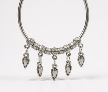 Dajinn Aarzoo Collection Oxidized Brass Elegant Finish Bracelet for Women & Girls | Traditional Ethnic Indian Charm Kada with Danglers | Adjustable Antique Style Jewellery (Teardrop Elegance Kada)