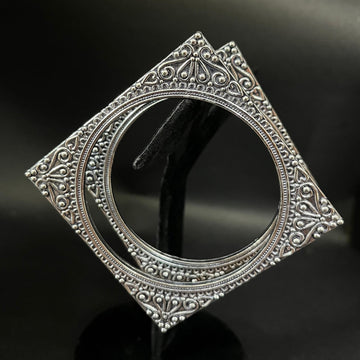 Badriyah Crescent Pure Brass Oxidized Kada_