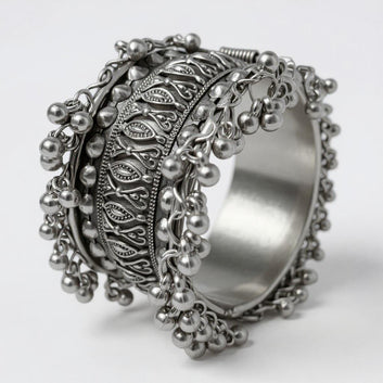 Dajinn Women’s Ethnic Oxidized Brass Bangles | Traditional Kundan & Elegant Design Kada | Antique Traditional Finish Jewelry (Temple Glow Kada)