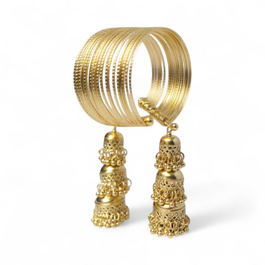 Dajinn Regal Harmony Traditional Ethnic Bangles Set for Women and Girls – Antique Golden, Party, Wedding and Festive Jewellery For Women