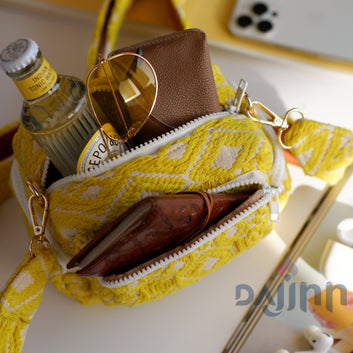 Dajinn Sunshine Yellow Multi Pocket Sling Bag