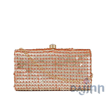 Laira Peach Sequin Clutch