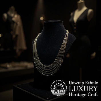 Dajinn Midnight Grace Multi-Layered Black Bead Necklace for Women | Statement Oxidized Look Fashion Jewelry