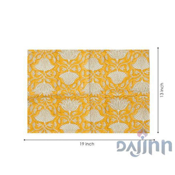 Saffron Block Print Table Mat (Set of 2)