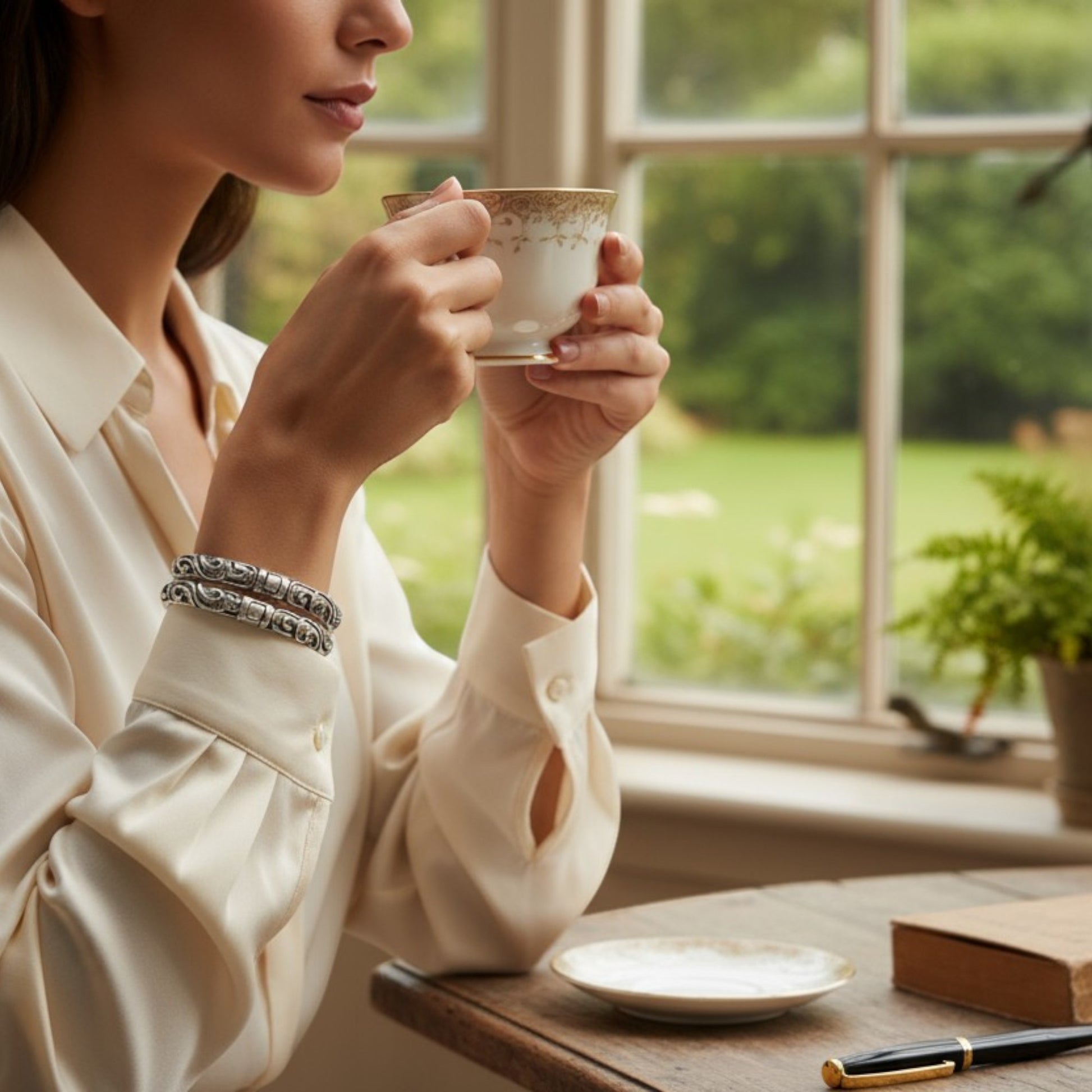 Sultana Scallop Petal Pure Brass Oxidized Kada_6