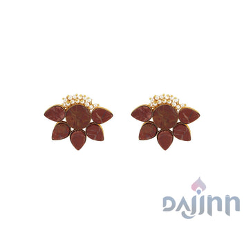 Dajinn Aahan Red Stone Earrings