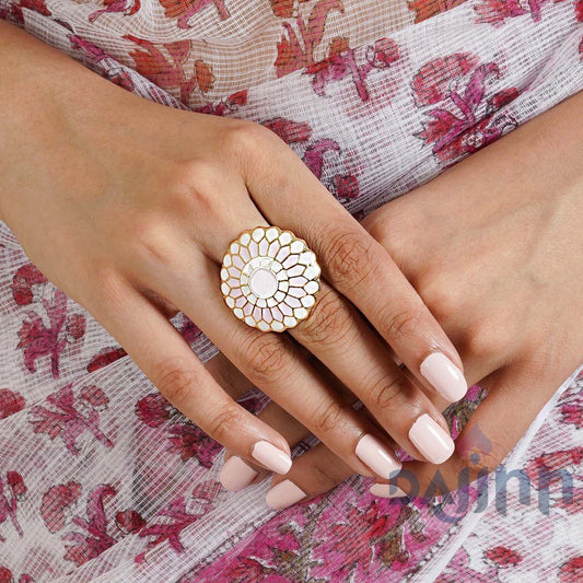 Dajinn Niteeksha Pink Gold Enamel Ring