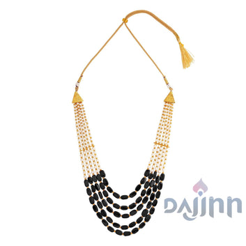 Dajinn Aarushi Black Bead and Pearl Necklace