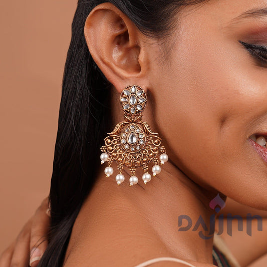 Dajinn Vikasini White Gold Enamel Earrings