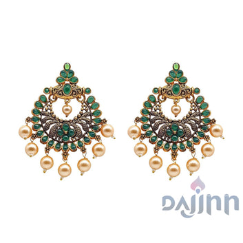 Dajinn Hanseeka Dark Green Gold Enamel Earring