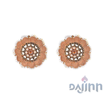 Dajinn Pragya Nude Pink Gold Enamel Stud