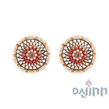 Dajinn Vaani Red Gold Enamel Stud