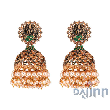 Dajinn Chakriya Green Gold Enamel Earrings