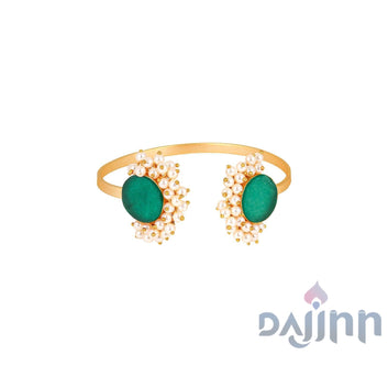 Dajinn Piyali Green Studded Pearl Bracelet