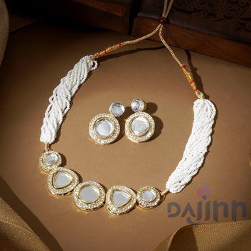 Dajinn Bandhan Light Gold Necklace Set