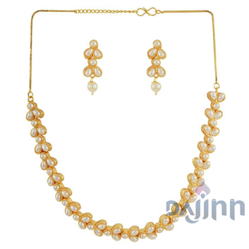 Chaand Gold Oxidised Pearl Necklace Set