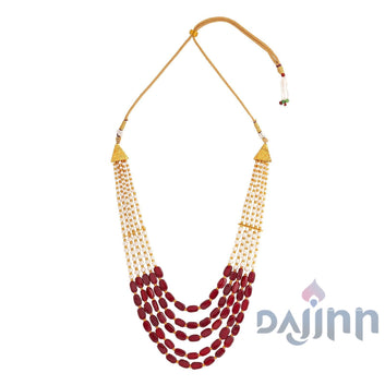 Dajinn Aarushi Red Bead And Pearl Necklace