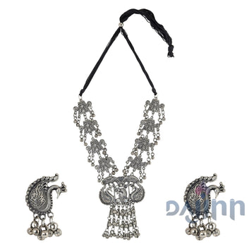 Dajinn Siddhi Silver Oxidised Necklace