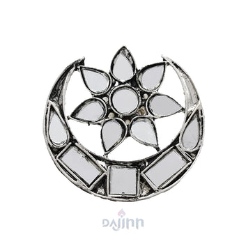 Shagun Silver Oxidized Mirror Ring