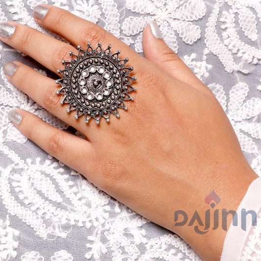 Lavanya Silver Oxidized Ring