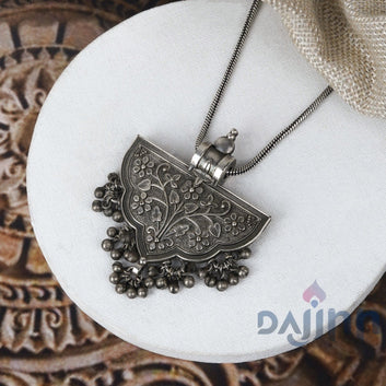 Dajinn Aadri Silver Oxidised Necklace