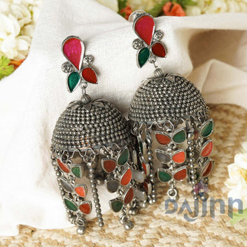 Dajinn Niharika Silver Oxidised Earring