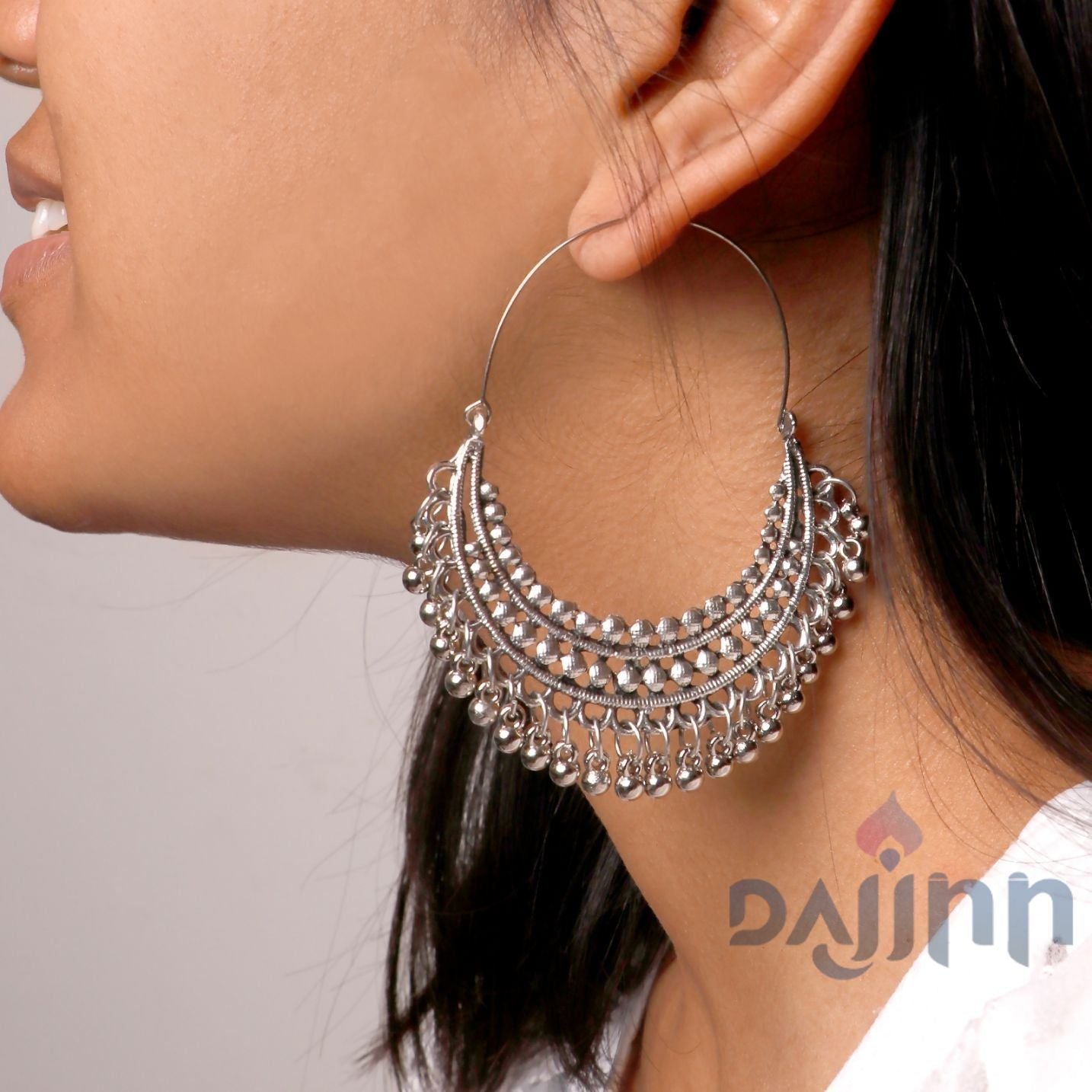 Aamod Silver Oxidized Earrings